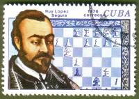 (1976-017) Марка Куба "Руй Лопес Сегура"    История шахмат III Θ