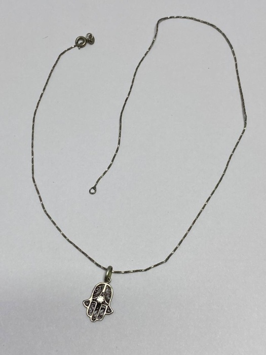 Цепочка с подвеской амулет, 925 пр