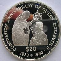 () Монета Тувалу 1993 год 20  ""    AU