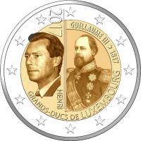(022) Монета Люксембург 2017 год 2 евро "200 лет Виллему III"  Биметалл  Буклет