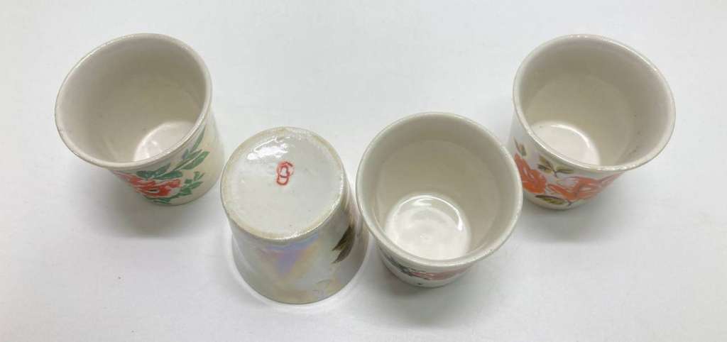 Стопки, фарфор, перламутр, СССР, 4 шт