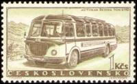 (1958-056) Марка Чехословакия "Автобус Шкода 706 RТО"    Производство автомобилей в Чехословакии III