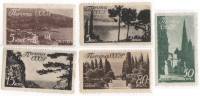 1938-45 46 49 54 55 Серия Набор марок 5 шт СССР  Виды Кавказа и Крыма II O