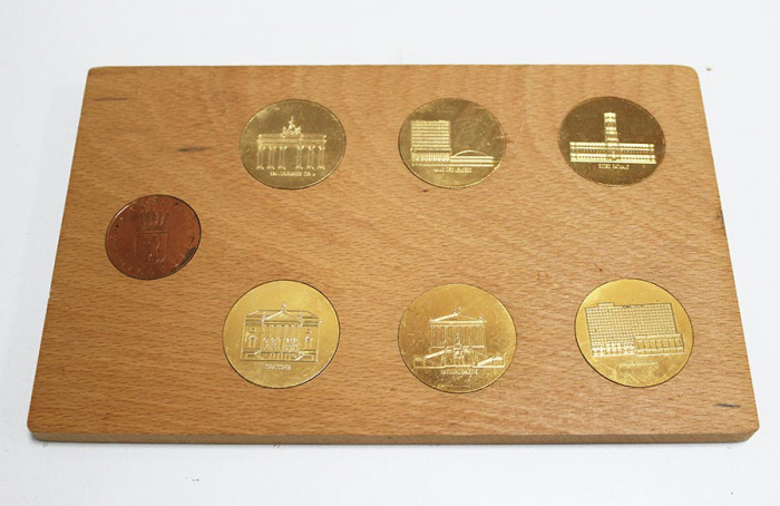 Набор сувенирных медалей &quot;Достопримечательности Германии&quot;, 7 штук, Германия, 1985