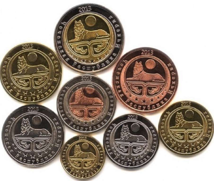 (2013, 8 монет) Набор монет Чеченская республика 2013 год &quot;Фауна&quot;   UNC