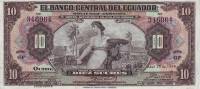 (№1944P-92a.2) Банкнота Эквадор 1944 год "10 Sucres"