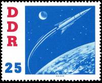 (1961-061) Марка Германия (ГДР) "Ракета"    Визит Титова в ГДР III Θ
