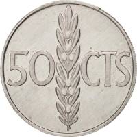 (№1976km805) Монета Испания 1976 год 50 Ceacute;ntimos