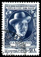 1949-052 Марка СССР Портрет (Синяя)  И.В. Мичурин II Θ