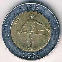 () Монета Сан-Марино 1985 год 500  ""   Биметалл  UNC