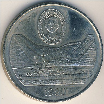 (1980) Монета Остров Святой Елены 1980 год 25 пенсов &quot;Королева-мать. 80 лет&quot;  Медь-Никель  PROOF