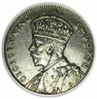 (№1934km16) Монета Маврикий 1934 год frac12; Rupee