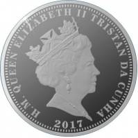 (№2017) Монета Тристан да Кунья 2017 год 1 Pound (100-летия дома Виндзора, Эдуард VIII - серебро)