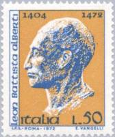 (№1972-1384) Марка Италия 1972 год "Леон Баттиста Альберти", Гашеная