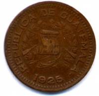 (№1925km237a) Монета Гватемала 1925 год 1 Centavo