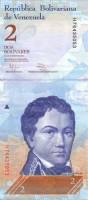 2012 Банкнота Венесуэла 2012 год 2 боливара Франсиско Миранда   UNC