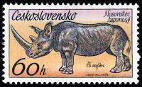 1976-052 Марка Чехословакия Носорог   Чехословацкое сафари III Θ