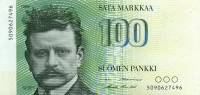 (1986) Банкнота Финляндия 1986 год 100 марок "Ян Сибелиус" Alenius - Puntila  UNC