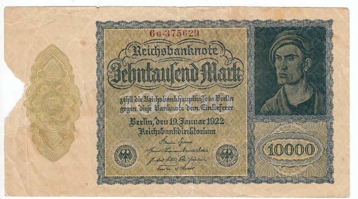 () Банкнота Германия (Веймар) 1922 год 10 000  &quot;&quot;   F