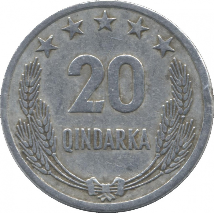 (№1964km41) Монета Албания 1964 год 20 Qindarka