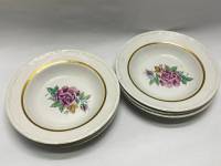 Тарелки суповые Красный фарфорист Грузинская фарфровая фабрика 6 шт