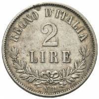 () Монета Италия 1863 год 2  ""   Биметалл (Серебро - Ниобиум)  UNC