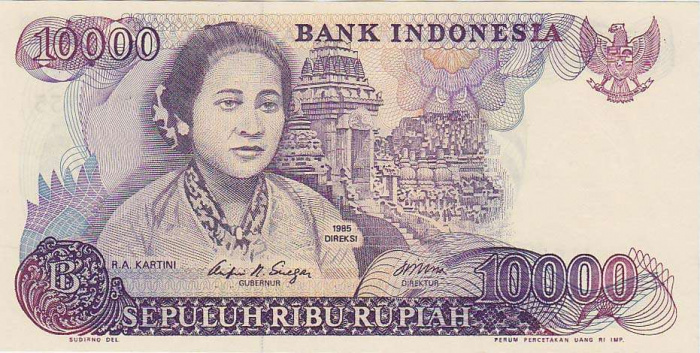 (1985) Банкнота Индонезия 1985 год 10 000 рупий &quot;Раден Картини&quot;   UNC