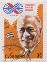 (1982-009) Марка Куба "Ласаро Пенья"    Всемирный конгресс профсоюзов III O