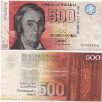 (1986 Litt A) Банкнота Финляндия 1986 год 500 марок "Элиас Лённрот" Ollila - Koivikko  VF