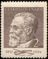 (1952-015) Марка Чехословакия "О. Шевчик (Коричневая)"    100 лет со дня рождения О. Шевчика II Θ