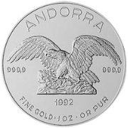 (№1992km94) Монета Андорра 1992 год 100 Diners