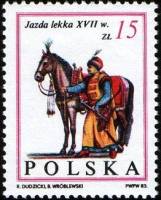 (1983-027) Марка Польша "Легкий Кавалерист"    300-летие победы над Турками на Лысой горе под Веной 