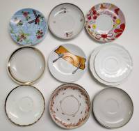 Блюдца 14 штук чайные разные