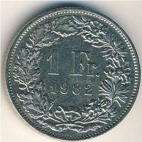 () Монета Швейцария 1982 год 1  ""   Медь-Никель  UNC