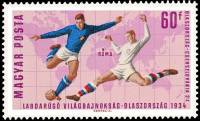 (1966-044) Марка Венгрия "Италия-Чехословакия" ,  III O