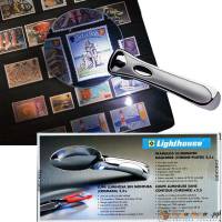 Лупа LU-5 LED M, с акриловой линзой и металлической ручкой, увеличение 2,5. Производство Leuchtturm