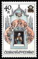 (1978-031) Марка Чехословакия "Группа апостолов"    Пражская астрономическая башня с часами II Θ
