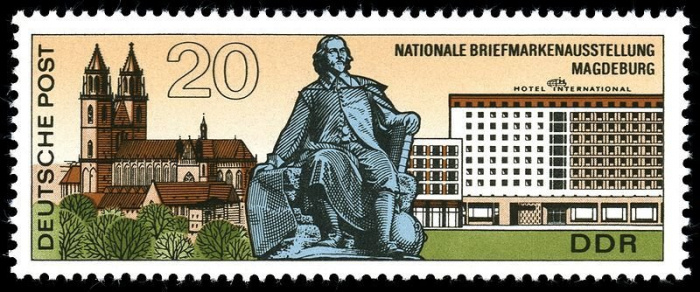 (1969-085) Марка Германия (ГДР) &quot;Современный Магдебург&quot;    Выставка почтовых марок, Магдебург II Θ