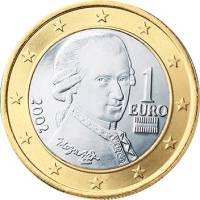 (2002) Монета Австрия 2002 год 1 евро  1. Старая карта ЕС Биметалл  UNC