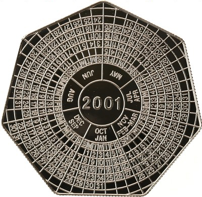 (2000) Монета Замбия 2000 год 1000 квача &quot;Календарь&quot;  Медь-Никель  UNC