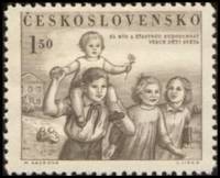 (1952-031) Марка Чехословакия "Дети (Серая)"    Международный день защиты детей II Θ