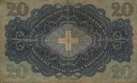 (№1930P-39b.3) Банкнота Швейцария 1930 год "20 Franken/Francs/Franchi" (Подписи:  Sarasin  Weber  Bo