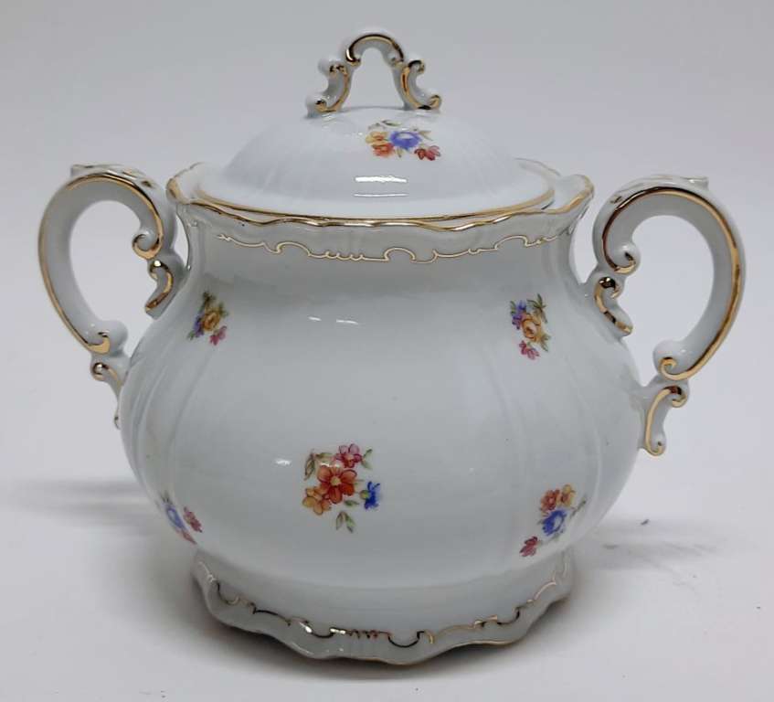 Чайный сервиз "Мейсенские цветы", 3 предмета, фарфор, Германия (сост. на фото)
