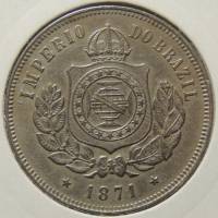 (№1871km478) Монета Бразилия 1871 год 200 Reacute;is