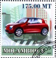 (№2009-3159) Марка Мозамбик 2009 год "История автомобильного транспорта автомобили VElectric", Гашен