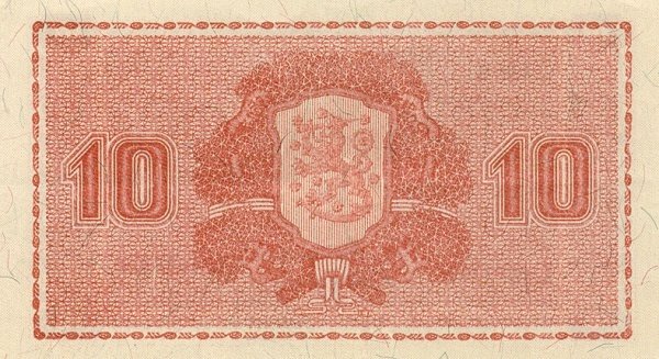 (1945 Litt B) Банкнота Финляндия 1945 год 10 марок    UNC