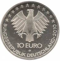 () Монета Германия (ФРГ) 2010 год 10 евро ""  Биметалл (Серебро - Ниобиум)  UNC