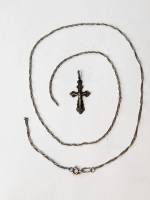 Крестик и цепочка серебро 925 проба общий вес 3 грамма