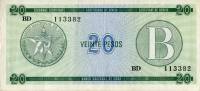 (,) Банкнота Валютное свидетельство Куба 1985 год 20 песо    UNC