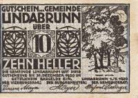 (№1920) Банкнота Австрия 1920 год "10 Heller"